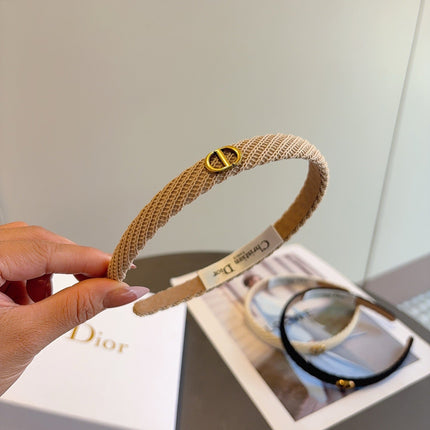 DIOR 26S HEADBAND IN LIGHT BROWN FABRIC 512026