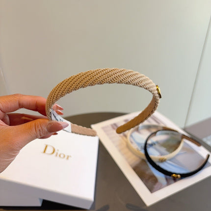 DIOR 26S HEADBAND IN LIGHT BROWN FABRIC 512026