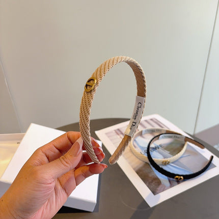 DIOR 26S HEADBAND IN LIGHT BROWN FABRIC 512026
