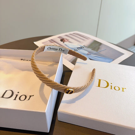 DIOR 26S HEADBAND IN LIGHT BROWN FABRIC 512026