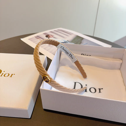 DIOR 26S HEADBAND IN LIGHT BROWN FABRIC 512026