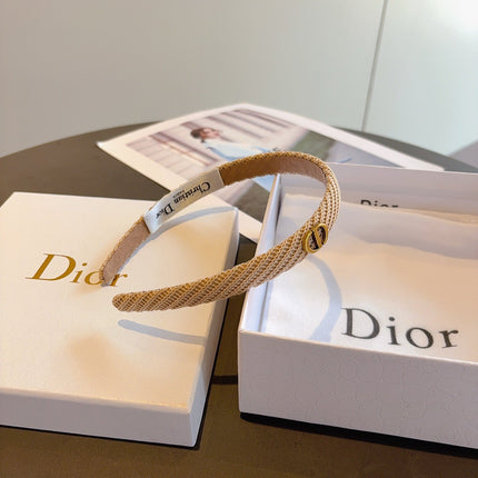 DIOR 26S HEADBAND IN LIGHT BROWN FABRIC 512026