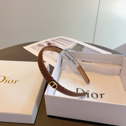 DIOR 26S HEADBAND IN DARK BROWN FABRIC 512029