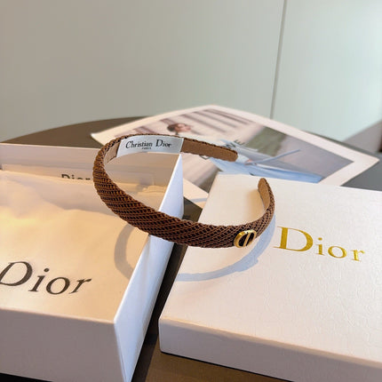 DIOR 26S HEADBAND IN DARK BROWN FABRIC 512029