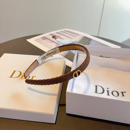 DIOR 26S HEADBAND IN DARK BROWN FABRIC 512029