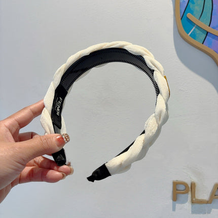DIOR 26S HEADBAND IN WHITE FABRIC 512050