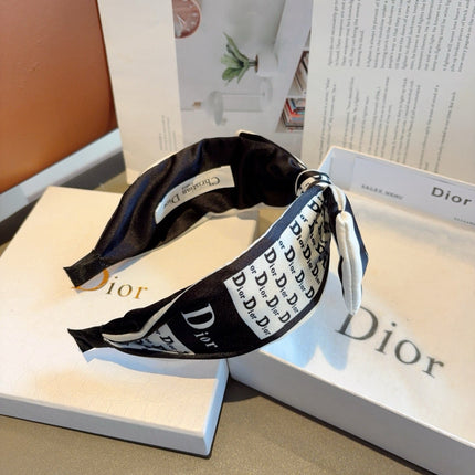 DIOR 26S HEADBAND IN BLACK AND WHITE SILK 512065