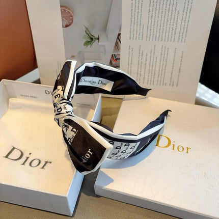 DIOR 26S HEADBAND IN BLACK AND WHITE SILK 512065
