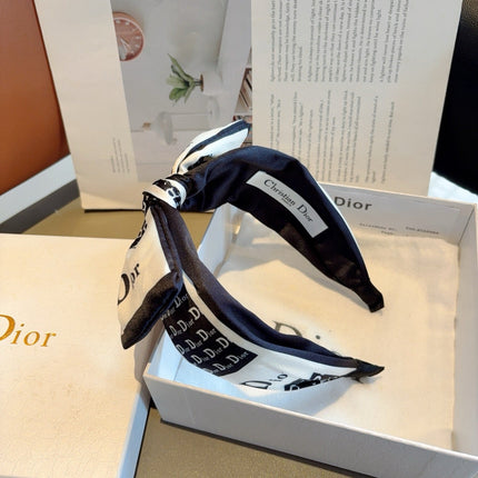 DIOR 26S HEADBAND IN BLACK AND WHITE SILK 512066