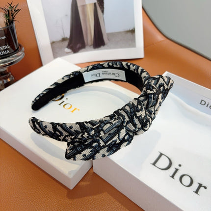DIOR 26S HEADBAND IN BLACK AND WHITE FABRIC 494576