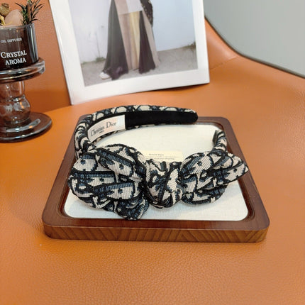 DIOR 26S HEADBAND IN BLACK AND WHITE FABRIC 494576