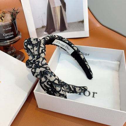 DIOR 26S HEADBAND IN BLACK AND WHITE FABRIC 494576