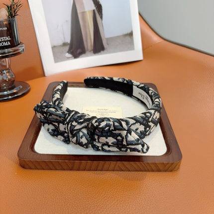 DIOR 26S HEADBAND IN BLACK AND WHITE FABRIC 494576