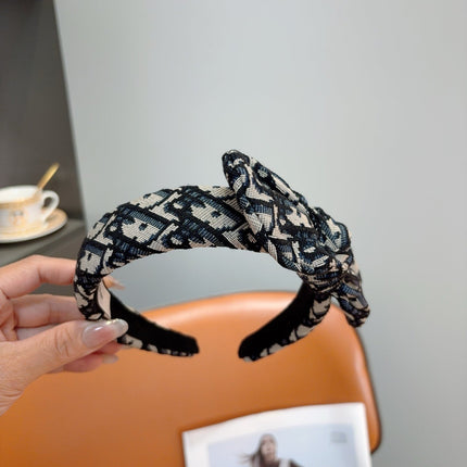 DIOR 26S HEADBAND IN BLACK AND WHITE FABRIC 494576