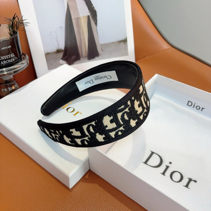 DIOR 26S HEADBAND IN BLACK AND WHITE FABRIC 494580