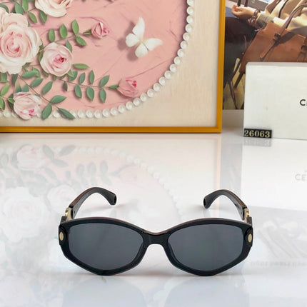 CELINE 26S RECTANGULAR FRAME IN BLACK ACETATE 494377
