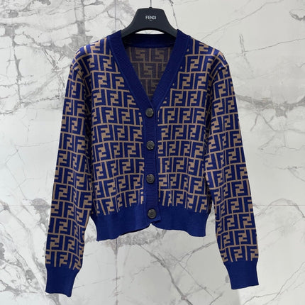 FENDI 26S V-NECK KNIT CARDIGAN 563