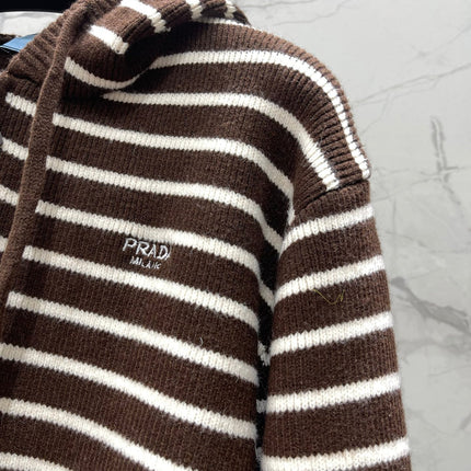 PRADA 26S KNIT ZIP-UP HOODIE 1275