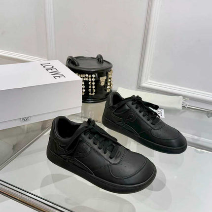 LOEWE 26S LOW TOP SNEAKERS IN BLACK CALFSKIN WITH RUBBER