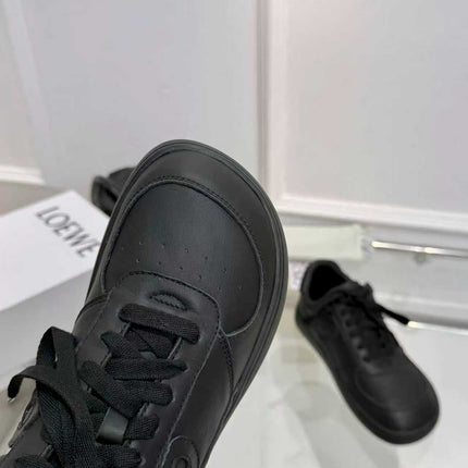 LOEWE 26S LOW TOP SNEAKERS IN BLACK CALFSKIN WITH RUBBER