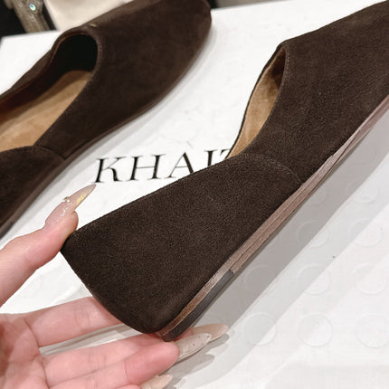 CELINE 26S FLAT SHOES IN DARK BROWN SUEDE