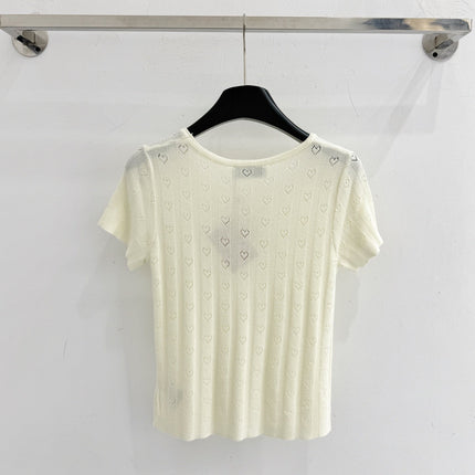 MIUMIU 26S SHORT-SLEEVED SWEATER STYLE 1076