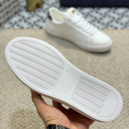 CD LOW TOP BASIC SNEAKER WHITE AND COBALT CALFSKIN