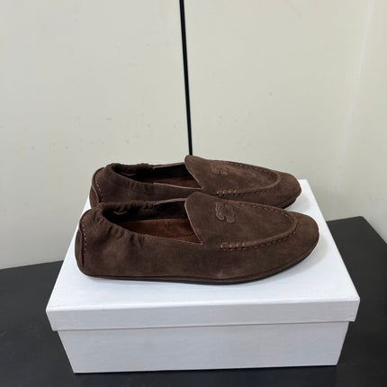 CELINE 26S MAILLON TRIOMPHE LOAFER IN DARK BROWN SUEDE