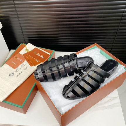 LP KAEDE SANDALS BLACK CALFSKIN