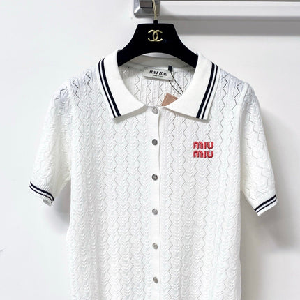 MIUMIU 26S KNIT POLO TOP 1247