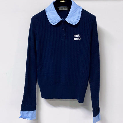 MIUMIU 26S KNIT POLO SWEATER 1336