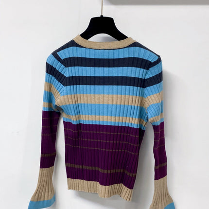 LOEWE 26S V-NECK RIBBED KNIT CARDIGAN 666