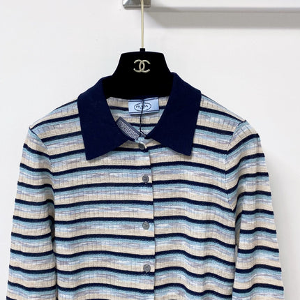 PRADA 26S POLO-COLLAR KNIT CARDIGAN 1295