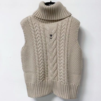 DIOR 26S HIGH-NECK CABLE-KNIT VEST 1503