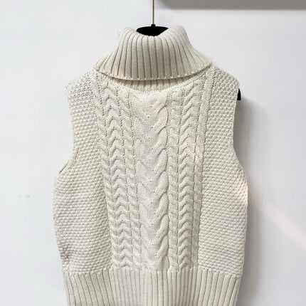 DIOR 26S HIGH-NECK CABLE-KNIT VEST 1502