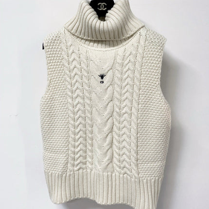 DIOR 26S HIGH-NECK CABLE-KNIT VEST 1502