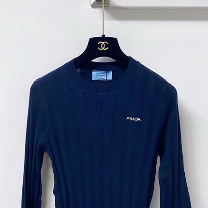 PRADA 26S RIBBED CREWNECK KNIT TOP 1263