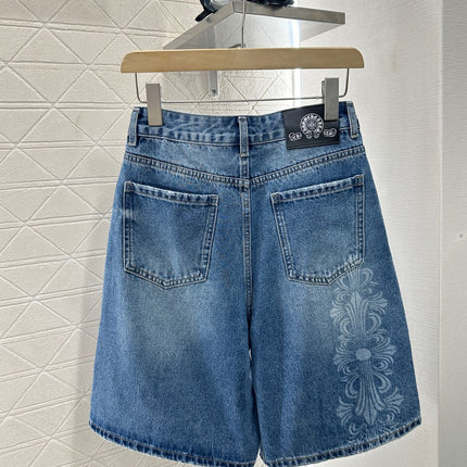 CHROME HEARTS HIGH-WAIST LASER-CUT DENIM PANTS