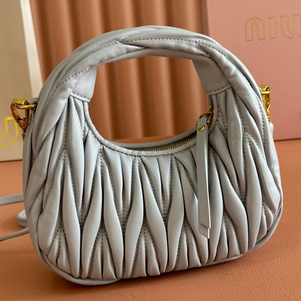 WANDER MATELASSÉ NAPPA MINI BAG 18 IN LIGHT BLUE LAMBSKIN