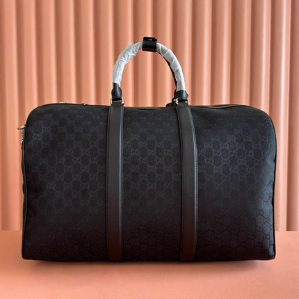 GUCCI 26S DUFFEL BAG 52 IN BLACK CANVAS