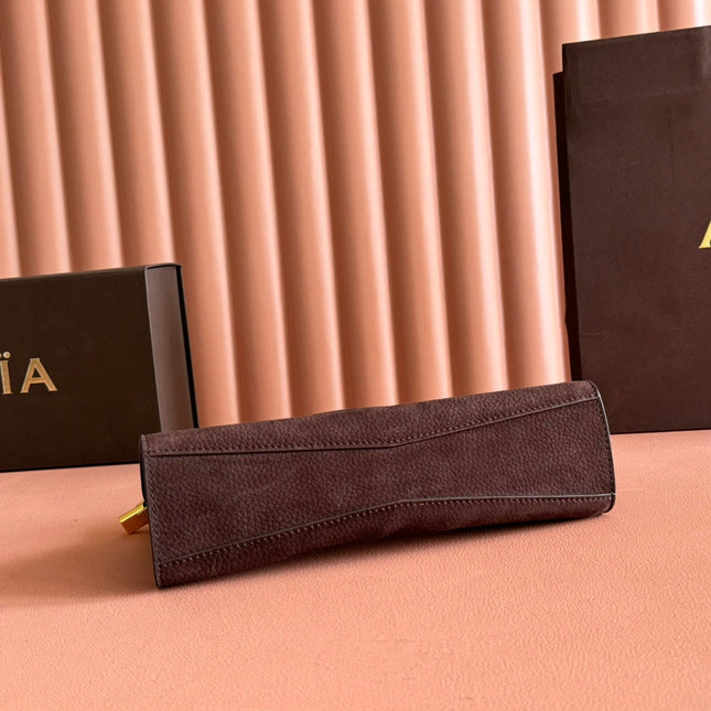 ALAIA 26S LE CLICK BAG 25 IN DARK BROWN GRAINED CALFSKIN