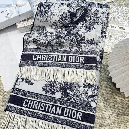 DIOR 26S SCARF 140 IN WOOL AND CASHMERE 509309