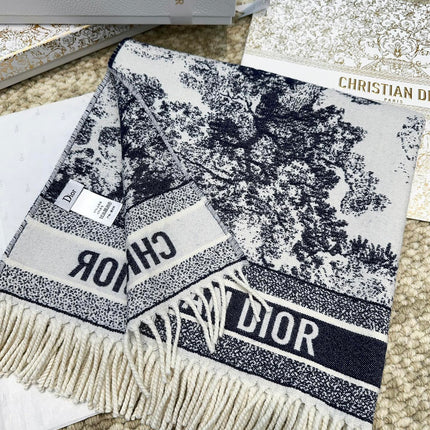 DIOR 26S SCARF 140 IN WOOL AND CASHMERE 509309