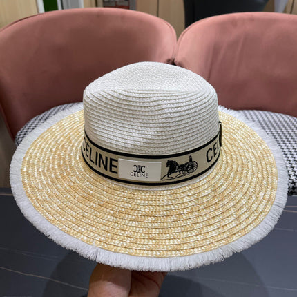 CELINE 26S WIDE-BRIM STRAW SUN HAT STYLE 136