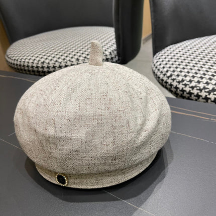 BERET HAT IN BEIGE FABRIC 420943