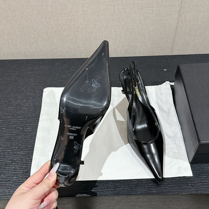 SL CHERISH SLINGBACK 75 BLACK CALFSKIN