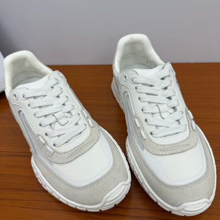 DIOR 26S SNEAKERS IN WHITE AND LIGHT GRAY SUEDE AND CALFSKIN