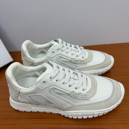 DIOR 26S SNEAKERS IN WHITE AND LIGHT GRAY SUEDE AND CALFSKIN