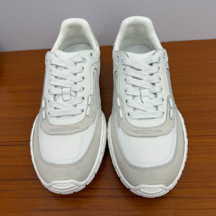DIOR 26S SNEAKERS IN WHITE AND LIGHT GRAY SUEDE AND CALFSKIN