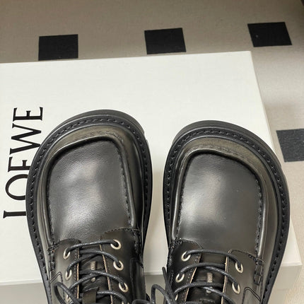 LOEWE 26S ANKLE BOOTS IN DARK OLIVE GRAY CALFSKIN